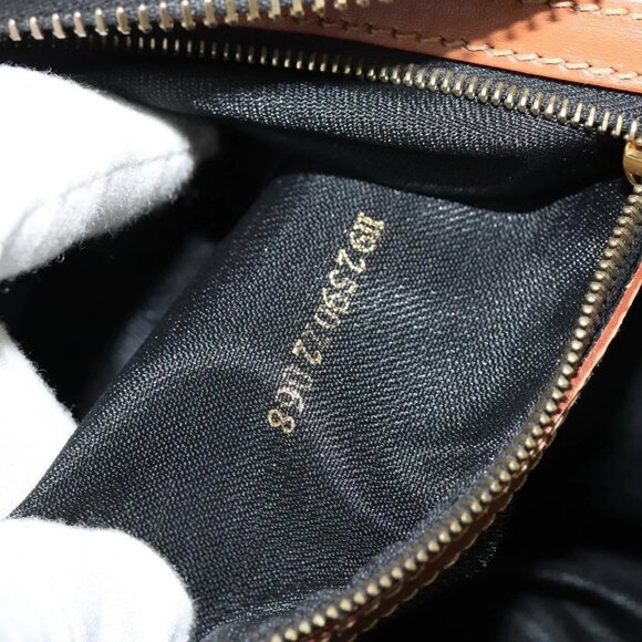 FENDI Pecan Canvas Hand Bag Brown Gold Auth 119578 - Picture 13 of 16